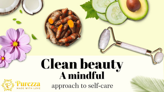 Clean beauty blog cover image. A mindful approach to self care.