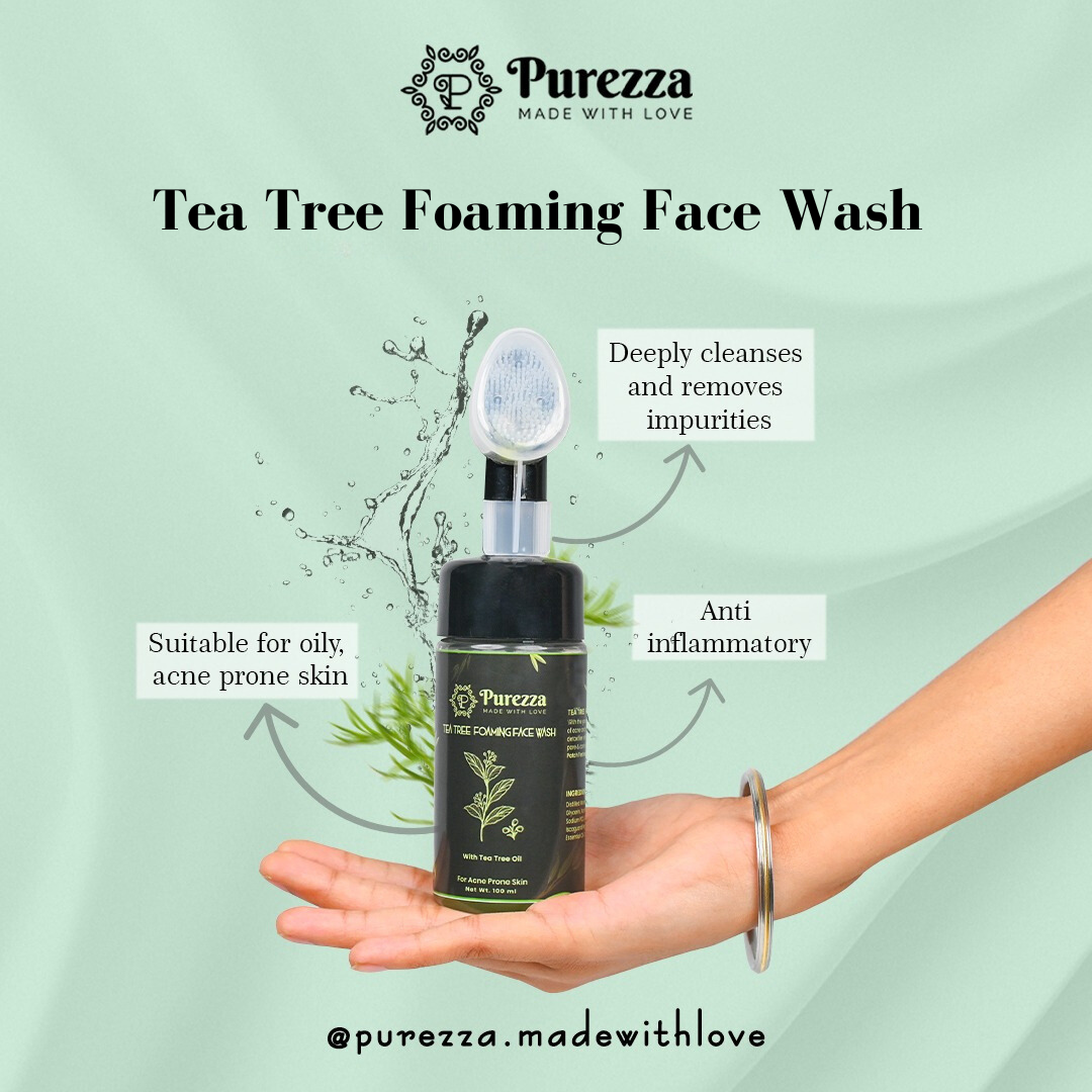 purezza tea tree foaming face wash benefits