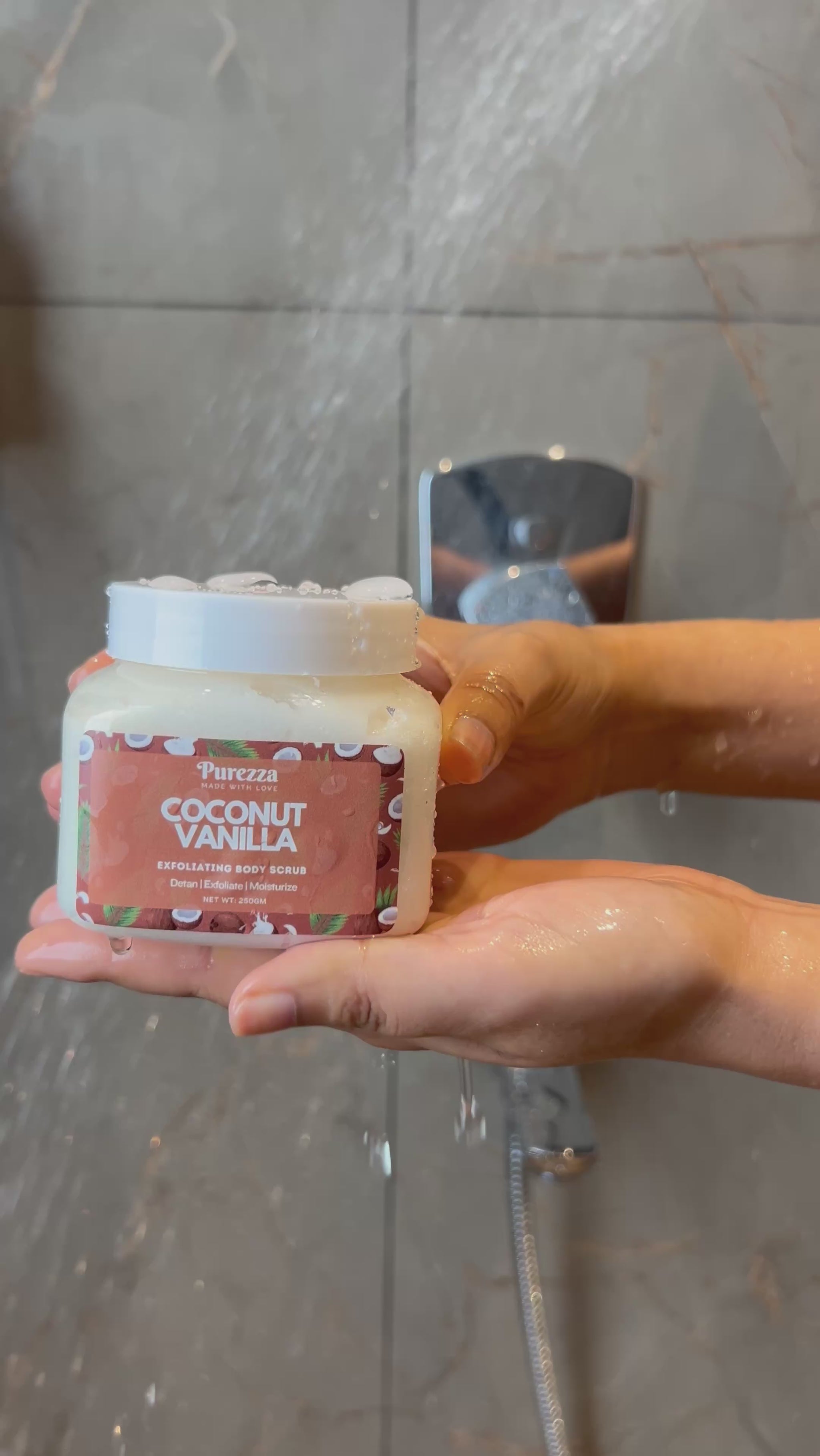 Coconut scrub used for shaving