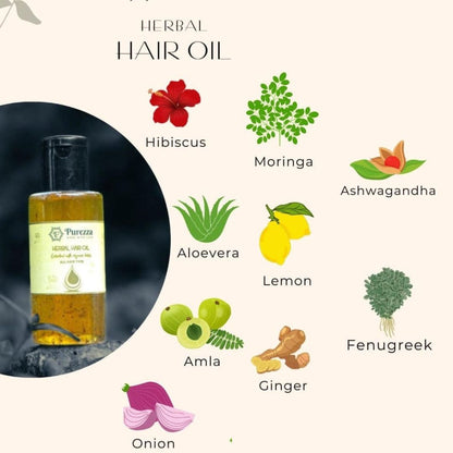 Herbal Hair Oil Purezza - Made With Love 