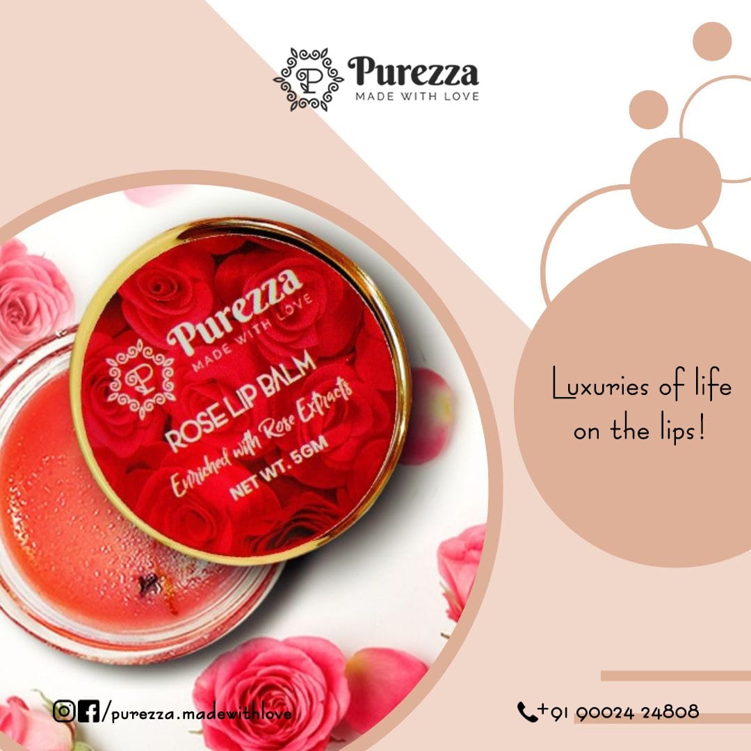 Rose Lip Balm Purezza - Made With Love 