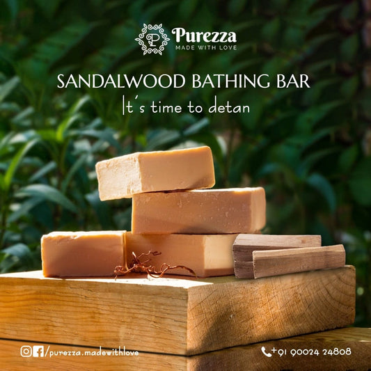 Sandalwood Bathing Bar Purezza - Made With Love 