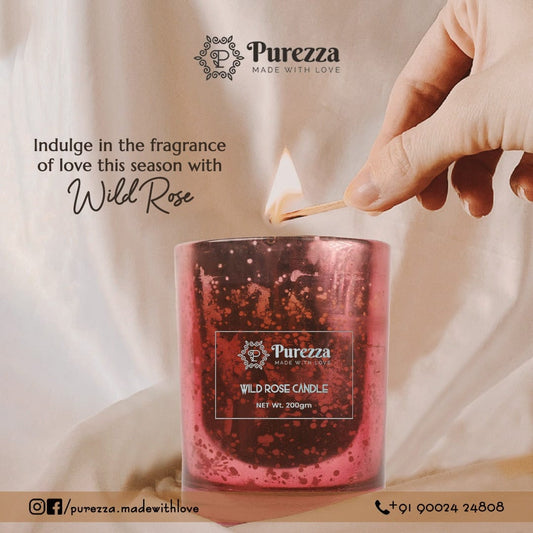 Wild Rose Scented Candle Purezza - Made With Love 